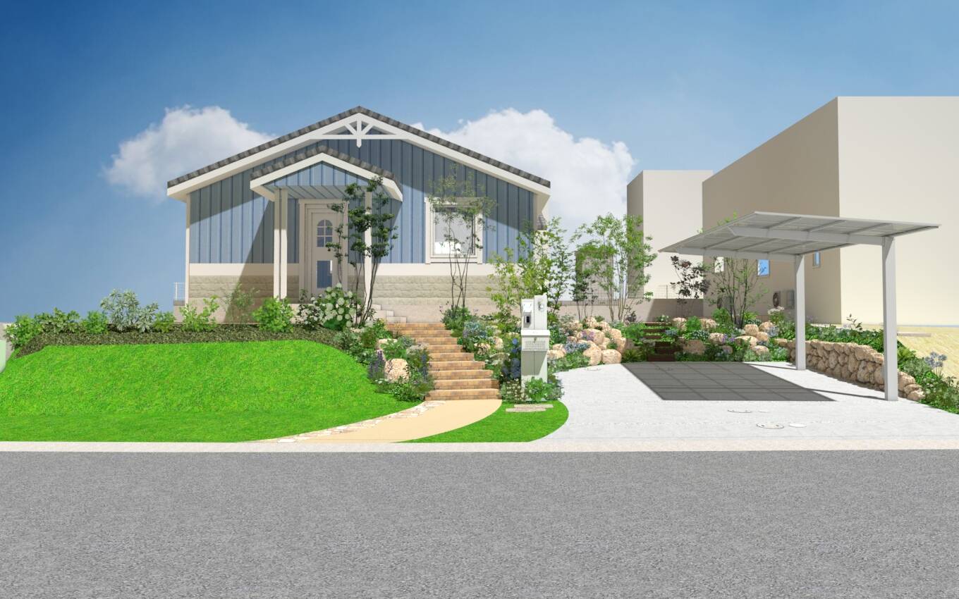 外構工事 ロックガーデン・ビオトープ 施工前写真