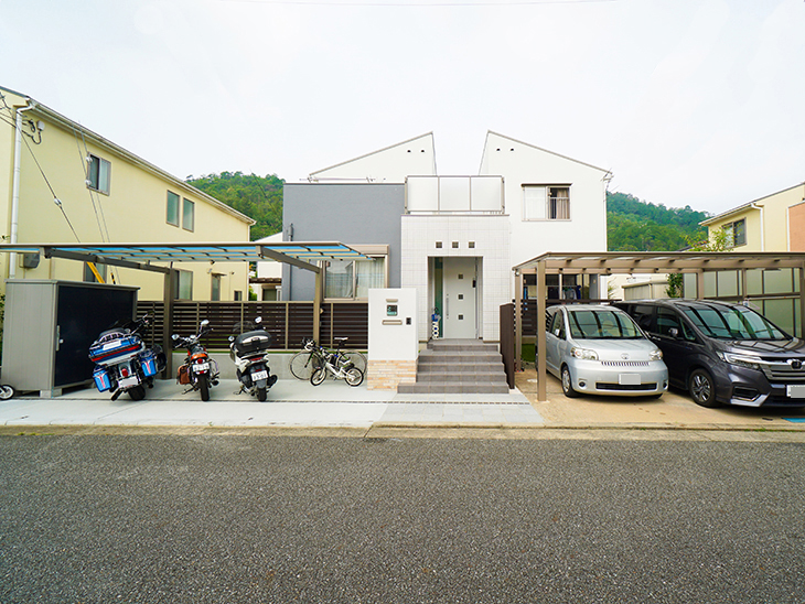 駐輪場増設と雑草対策 猪名川町 K様邸 No M006 外構工事 施工例を見る 兵庫県 匠の外構工事 ガーデニング エクステリア 神戸 西宮 宝塚 三田のフィーリングガーデン 坂林盛樹園